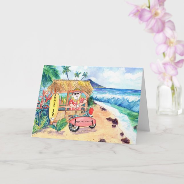 Cartão Papais noeis De Gelo De Natal (Orquídea)