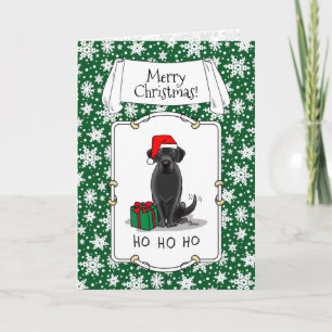 Cartão Papais noeis de Natal Black Labrador Retriever Cut