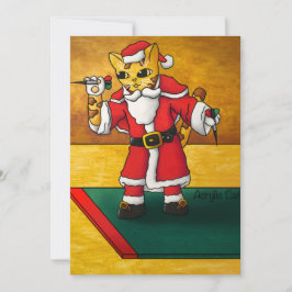 Cartão Papais noeis de Natal - Dardos Cat