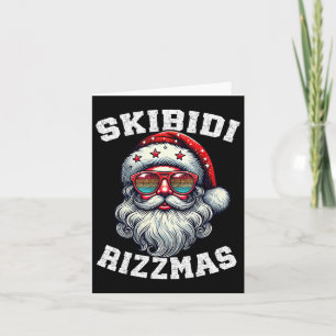 Cartão Papais noeis de Natal do Skibidi Rizzmas Feliz Riz