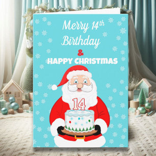 Cartão Papais noeis de Natal Feliz para 14 de Feliz de An
