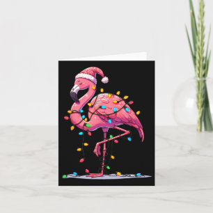 Cartão Papais noeis de Natal Flamingo Lover Mulheres Home