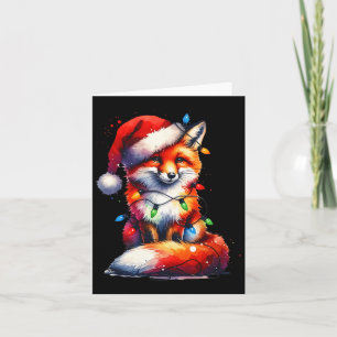 Cartão Papais noeis de Natal Fox Vintage 90s Woodland Ani