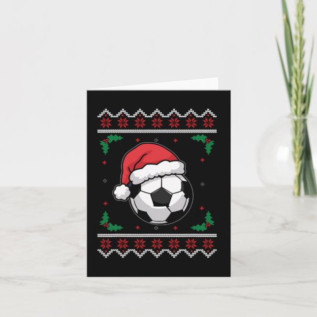 Cartão Papais noeis de Natal Futebol Xmas Feio Rapazes (Frente)