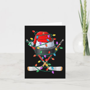 Cartão Papais noeis de Natal Hockey Xmas Sports Hall Kids