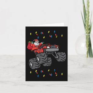 Cartão Papais noeis de Natal Monster Truck Xmas Boys Todd