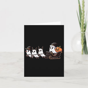 Cartão Papais noeis de Natal Reindeer Ghost Happy G