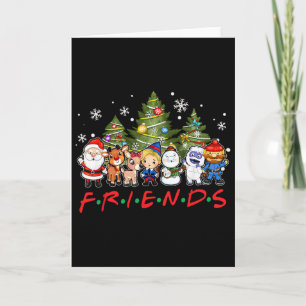 Cartão Papais noeis de Natal Rudolph Snowman Família Xma