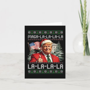Cartão Papais noeis de Natal Trump Ugly Sweater X