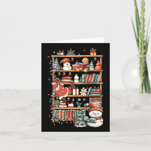 Cartão Papais noeis de prateleira de Natal Bonitos Lendo 