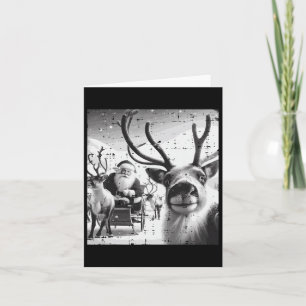 Cartão Papais noeis De Reindeer De Natal Selfie Engraçado