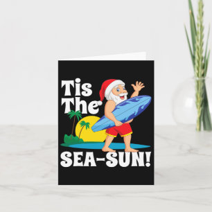 Cartão Papais noeis De Surfe É O Natal Do Sol Do Mar Em J