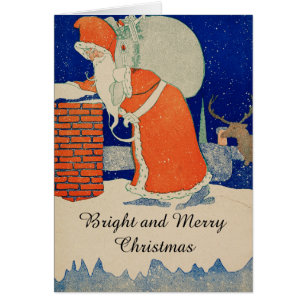 Cartão Papais noeis DE VINTAGEM COM DOSE DE PRESENTE NO N