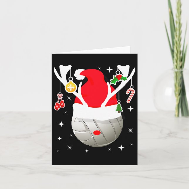 Cartão Papais noeis De Voleibol Reindet Natal Pajama Xmas (Frente)