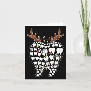 Cartão Papais noeis dentístas Reindeer Xmas Dentista Nata