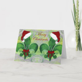 Cartão Papais noeis do natal pulfurou de lixeiras da minh