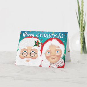 Cartão Papais noeis e Natal da Sra. Claus