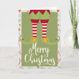 Cartão Papais noeis Elf Pernas e Pés - Feliz Natal