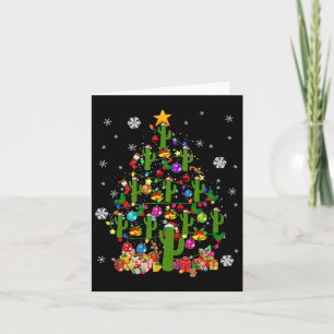 Cartão Papais noeis Elf Reindeer Cactus Xmas Tree Light C
