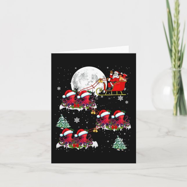 Cartão Papais noeis Engraçados Da Árvore De Iluminação Do (Frente)