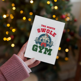 Cartão Papais noeis Engraçados do Gym North Swole