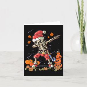 Cartão Papais noeis Engraçados Esqueletos Dabbing Hallowe