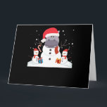 Cartão Papais noeis engraçados Hippo Christmas Snowman Xm<br><div class="desc">Papais noeis engraçados Hippo Natal Snowman Xmas Gift! Oferecer presentes mais cedo ou mais tarde não importa,  é importante que você tenha dado presentes sinceramente!!</div>