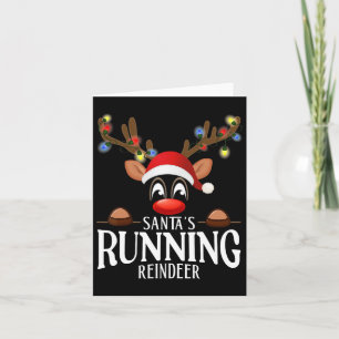 Cartão Papais noeis Executando Reindeer Funny Xmas Corres