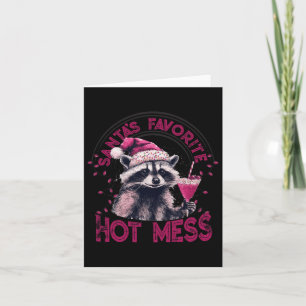 Cartão Papais noeis Favoritos de Mess Hot Christmas Racco