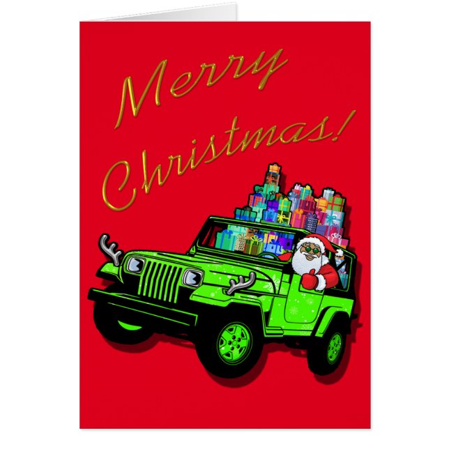 Cartão Papais noeis fora da estrada (Frente)