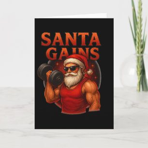 Cartão Papais noeis ganham Design de Natal engraçado