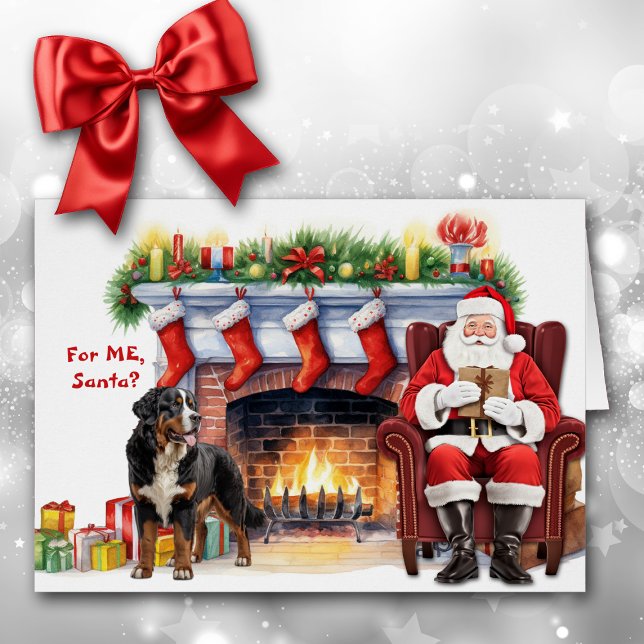 Cartão Papais noeis Gift Bernese Mountain Dog Holiday (Criador carregado)