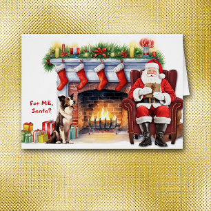 Cartão Papais noeis Gift Border Collie Dog Natal