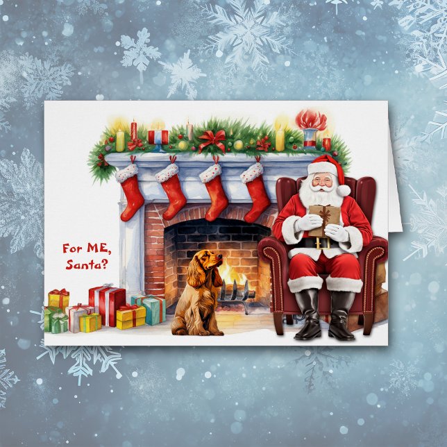 Cartão Papais noeis Gift Cocker Spaniel Dog Natal (Criador carregado)