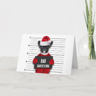 Cartão Papais noeis Más Dog Mugshot Engraçado