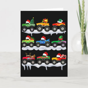 Cartão Papais noeis Monster Truck Christmas Squad Group B