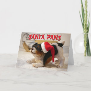 Cartão Papais noeis Paws Feliz Natal - Adicione sua FOTO