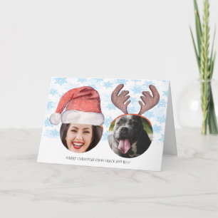 Cartão Papais noeis Personalizados de Natal Reindeer Foto