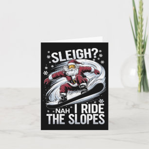 Cartão Papais noeis Snowboarder No Snowboard Eu Passo