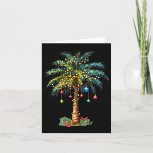 Cartão Papais noeis tropicais do Havaí Xmas Lights Palm