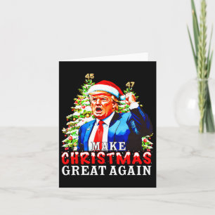 Cartão Papais noeis Trump 45-47 Pijamas Xmas fazem Natal