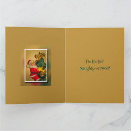 Cartão Papais noeis Vintage Personalizados no topo da Árv