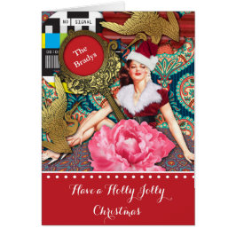 Cartão Papais noeis Vintage Retro Xmas