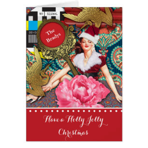 Cartão Papais noeis Vintage Retro Xmas