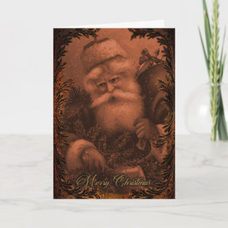 Cartão Papais noeis vitorianos - Feliz Natal