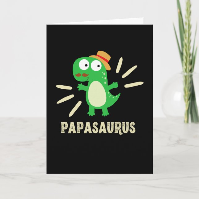 Cartão Papasaurus Funny T-Rex Dinossauro Pai Família Pai (Frente)