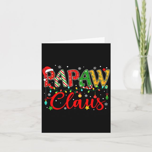 Cartão Papaw Claus Christmas Lights Pajama Family Matchin (Frente)