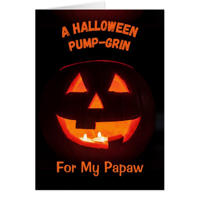 Cartão Papaw Halloween Cute Jack o' Lanterna (Frente)