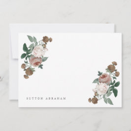 Cartão Papel de carta pessoal floral vintage