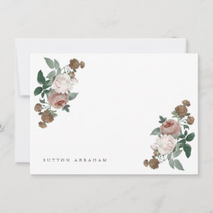 Cartão Papel de carta pessoal floral vintage